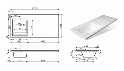 Style Line Тумба с раковиной подвесная Даллас 100 Люкс L, белая PLUS – фотография-12